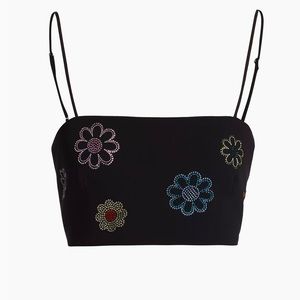 NWT. Cinq a Sept Daisy Nikki Rhinestone Crop